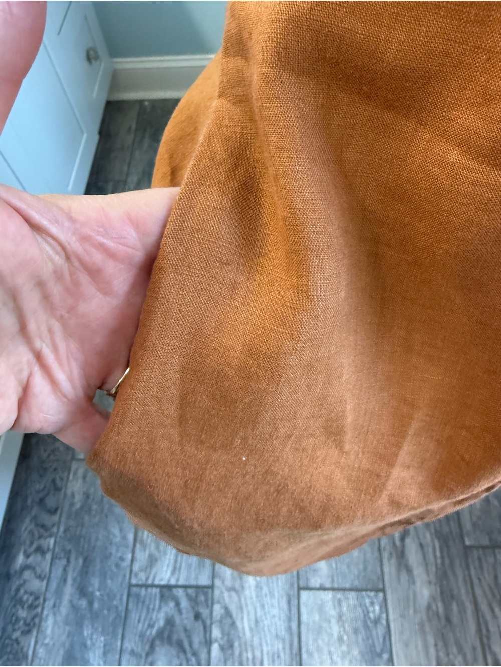 Quince linen button front dress Terracotta SzM - Picture 8 of 14
